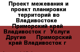 Проект межевания и проект планировки территорий во Владивостоке - Приморский край, Владивосток г. Услуги » Другие   . Приморский край,Владивосток г.